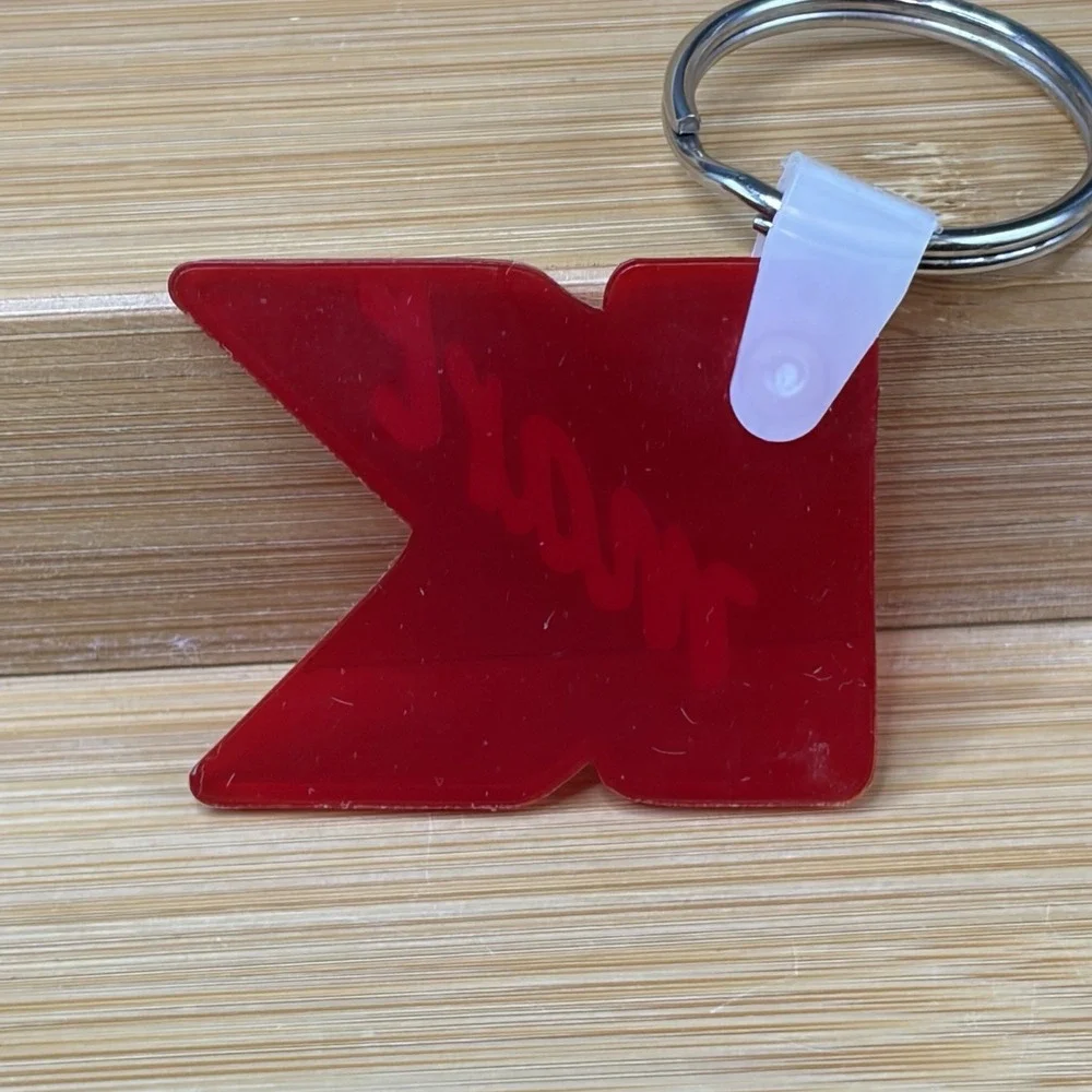 Vintage Kmart Red Acrylic K Logo Keychain 1990s Retail Store Promo Collectible